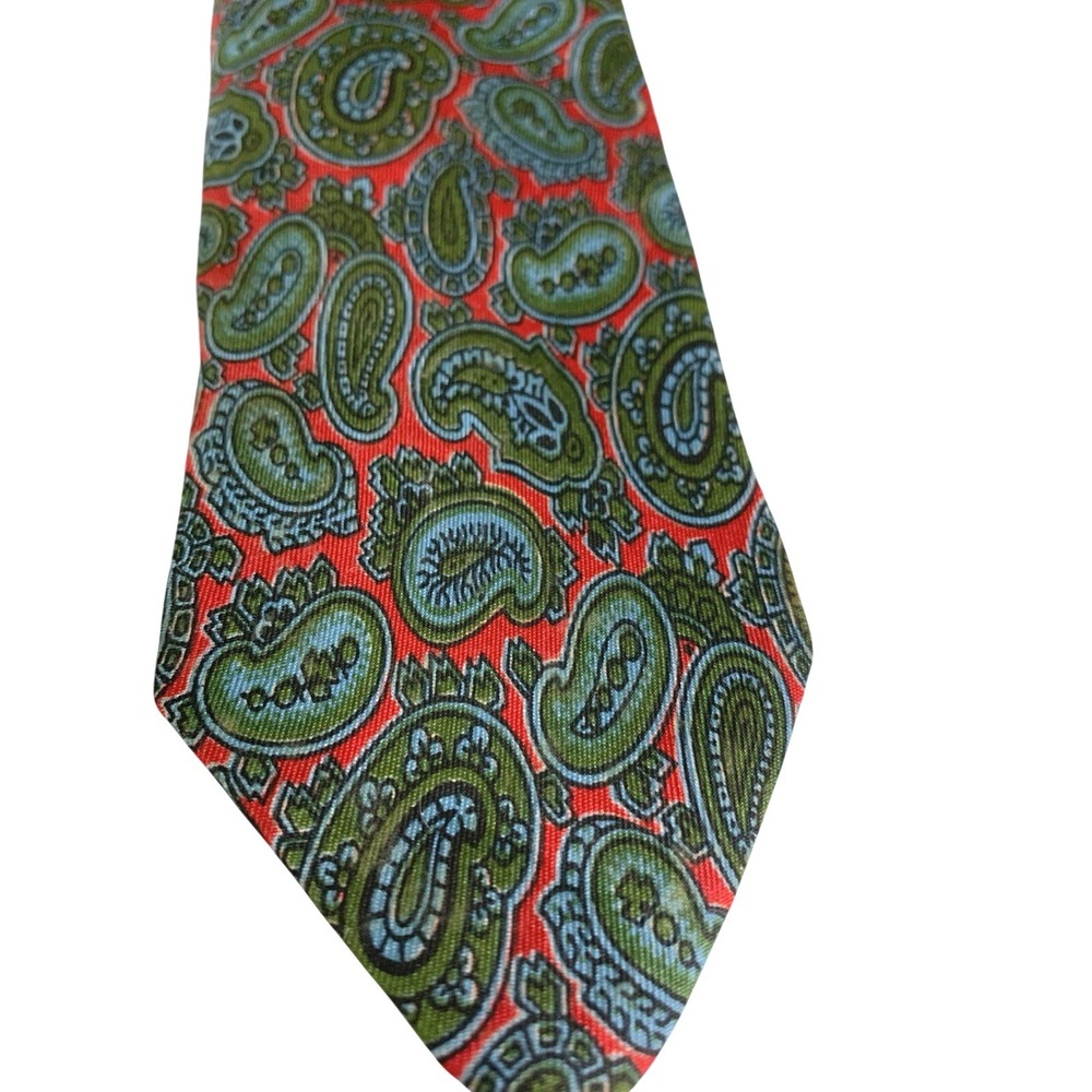 VTG Kings Lynn Paisley Tie Mens One Size Silk Classic Necktie Retro